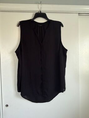 Apt. 9 Black Sleeveless Button-Down V-Neck Blouse